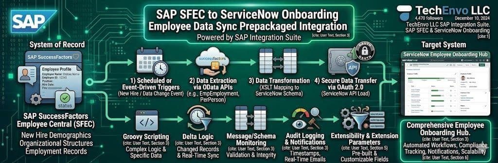 SAP SuccessFactors Employee Central to ServiceNow Onboarding Employee Data Sync – Prepackaged Integration